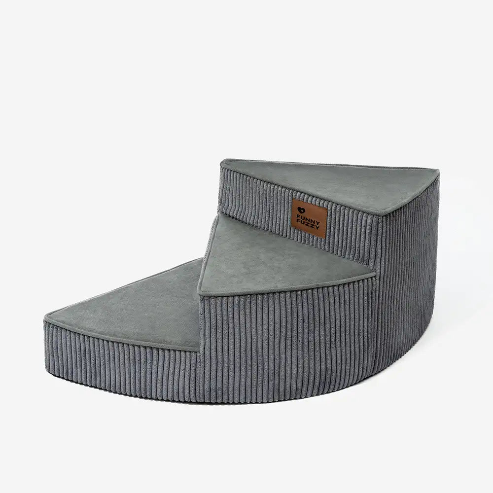 Cozy Corduroy Joint-Friendly Removable Spiral Pet Stairs - CreamyStep