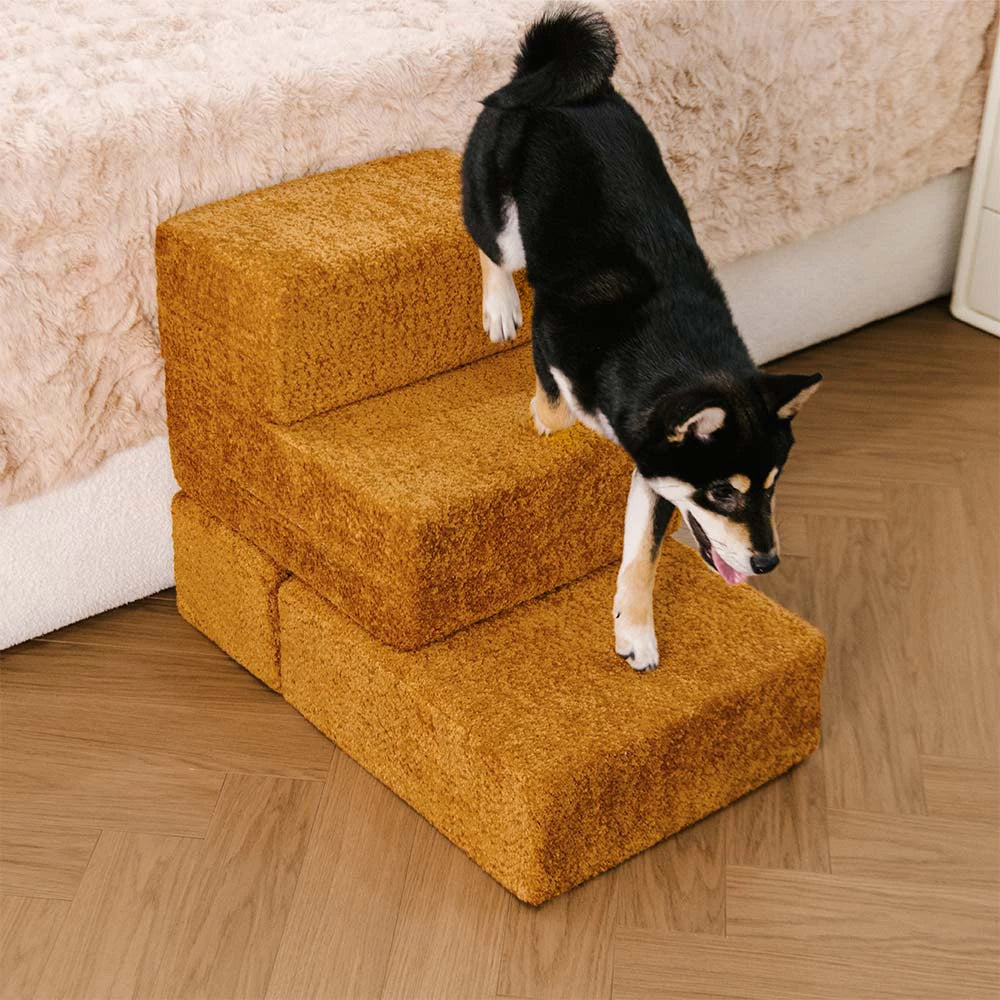 Chenille Durable Scratch-Resistant Foldable Blocks Multi-Level Dog Stairs