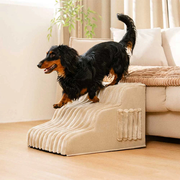 2 in 1 Fluffy Plush Sponge Detachable Pet Stair&Bed - CreamyRamp