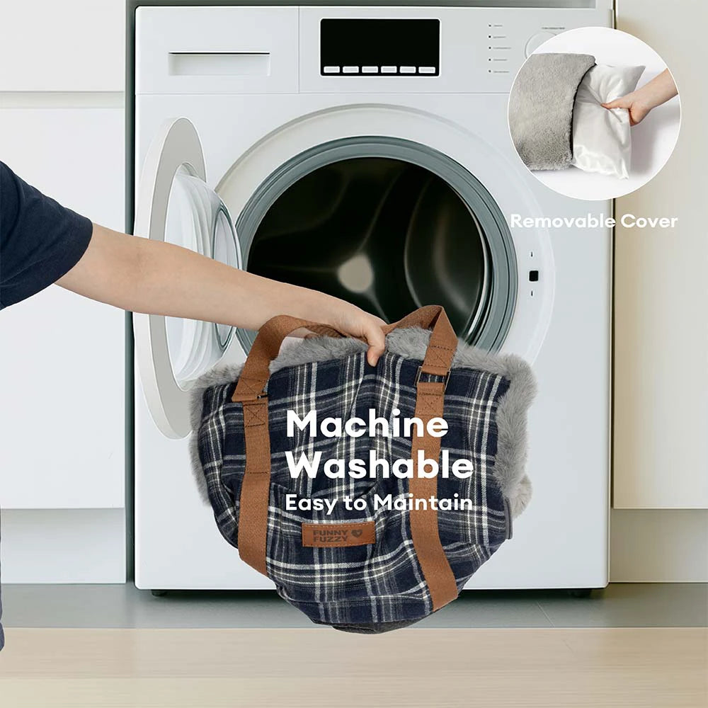 3 in 1 Fluffy Warmth Safe Dog Booster Car Seat Bed - Winter Cruiser