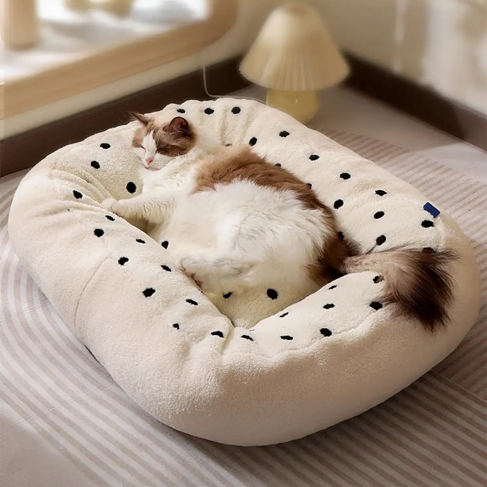 Cookie Plush Winter Warm Cozy Deep Sleep Dog Bed