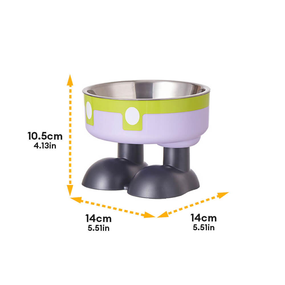 Fun Overalls Design Non-Slip Elevated Large Capacity Dog&Cat Bowl
