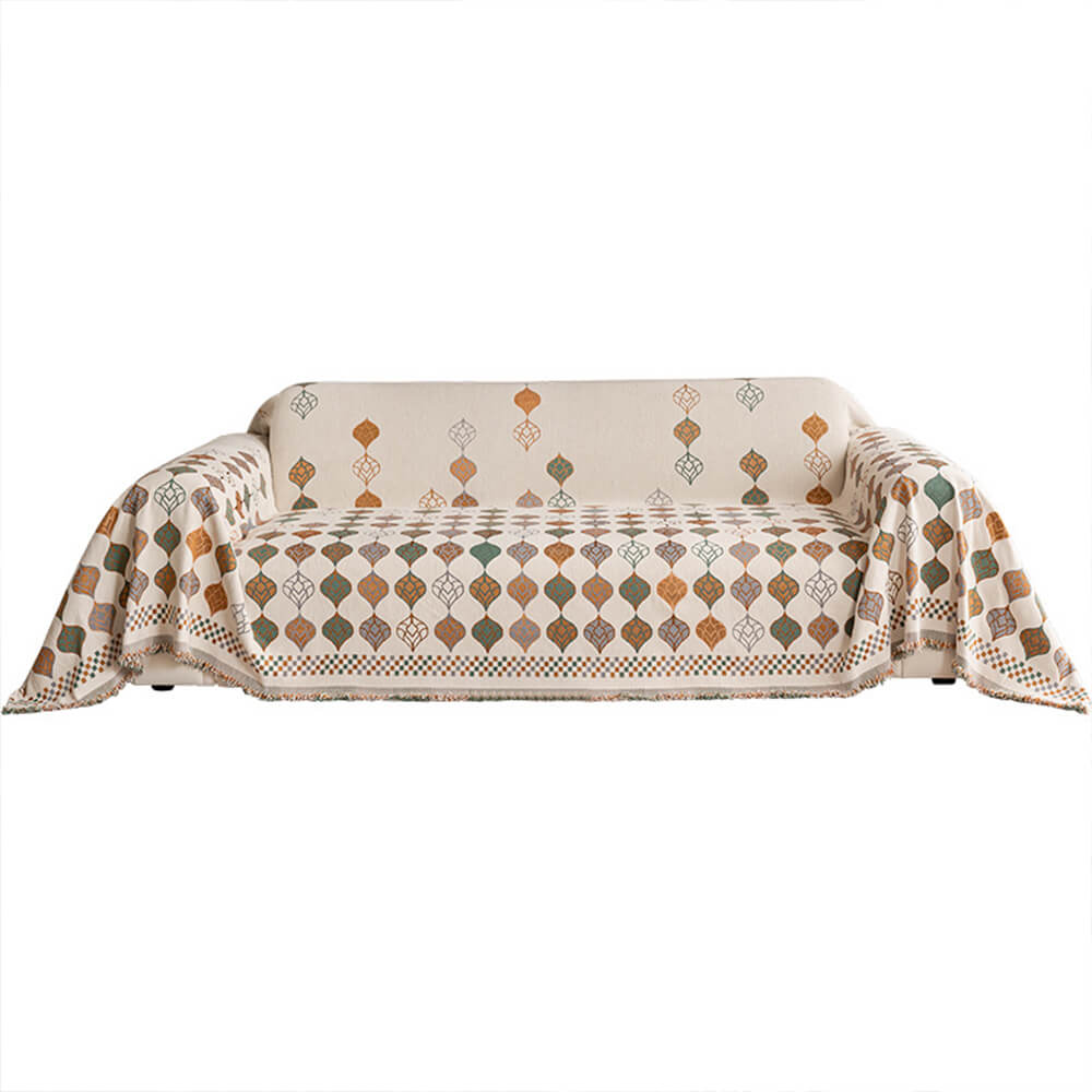 Vintage Classic Leaf Chenille Cozy Sofa Scratch-Resistant Throw Couch Cover