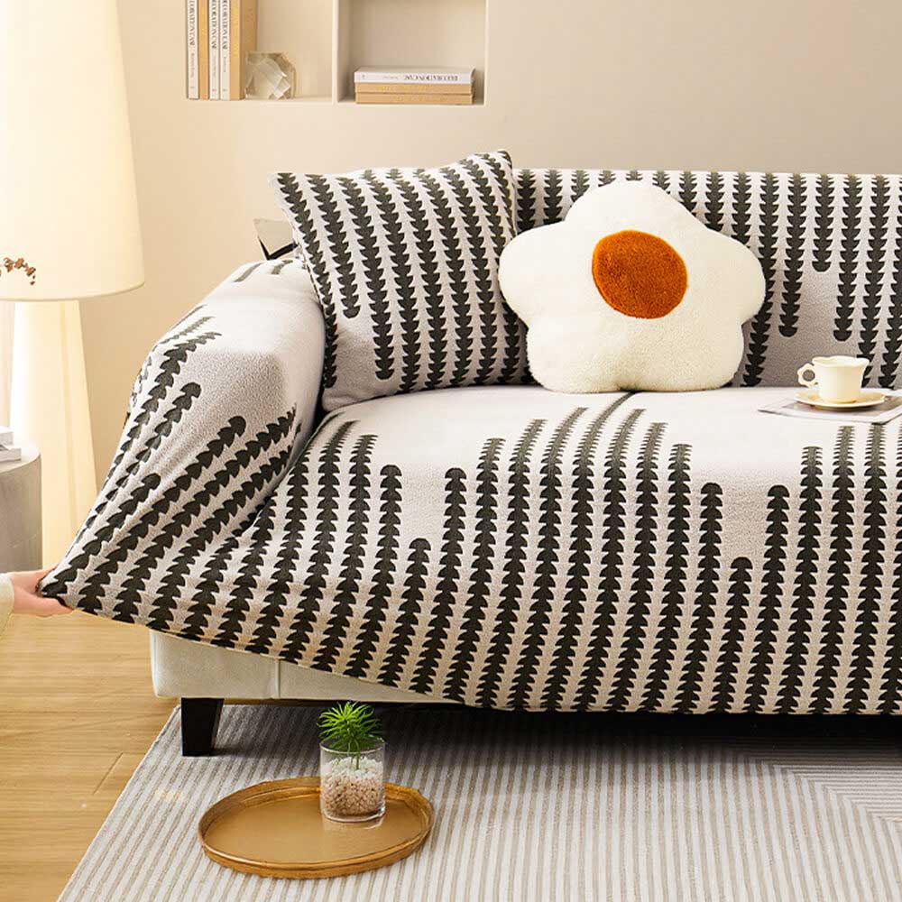Herringbone Cozy Full-Wrap Stretch Magic Couch Cover