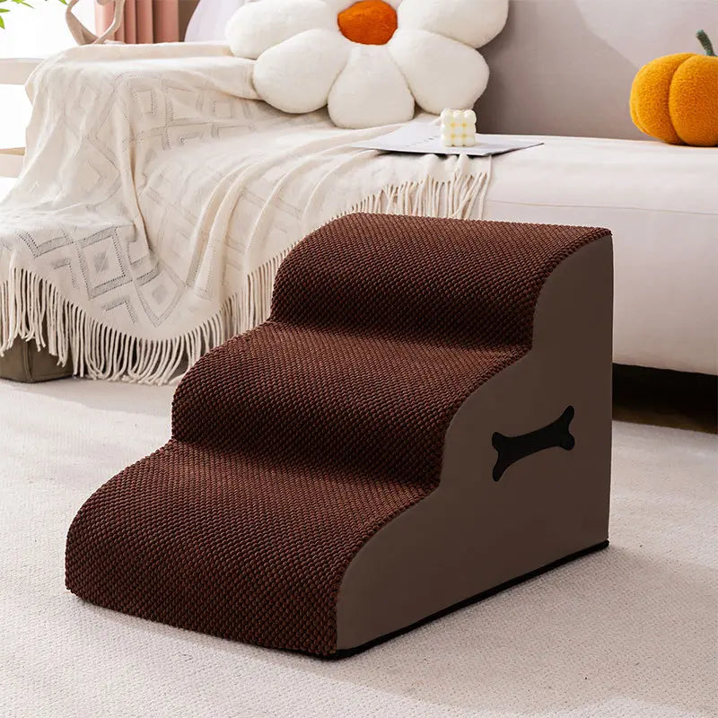 Adjustable Non-Slip Washable Soft Dog Stairs with Gentle Ramp