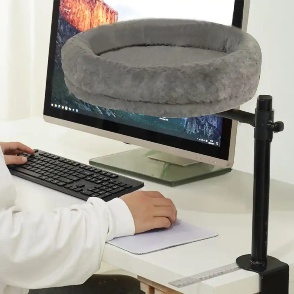 Adjustable Rotating Office Cat Hammock Bed with Iron Support