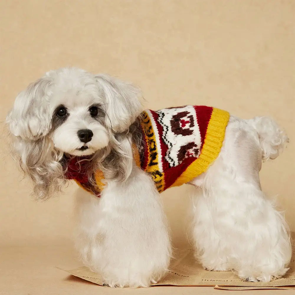 Jacquard Thick-Knit Sleeveless Dog Sweater – Designed for Dachshunds, French Bulldogs & Pugs