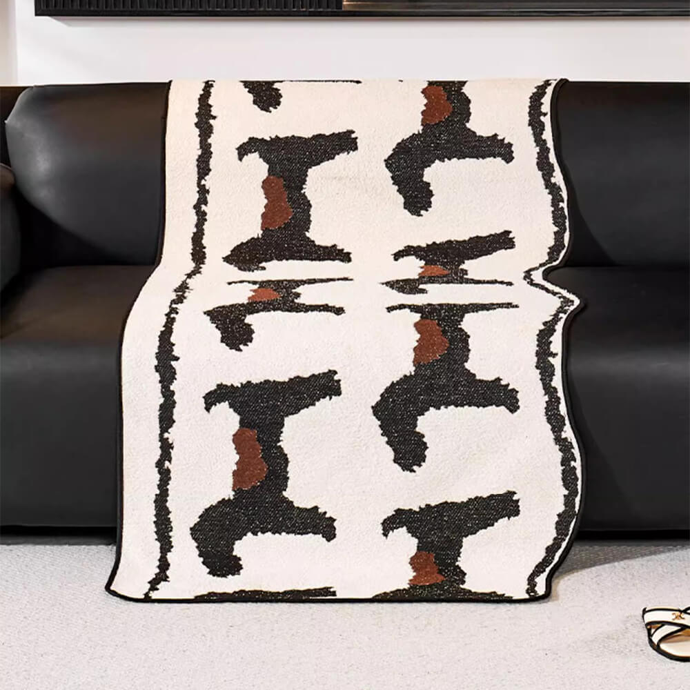 Modern Short Fleece Sofa Protection Irregular Non-slip Couch Cover