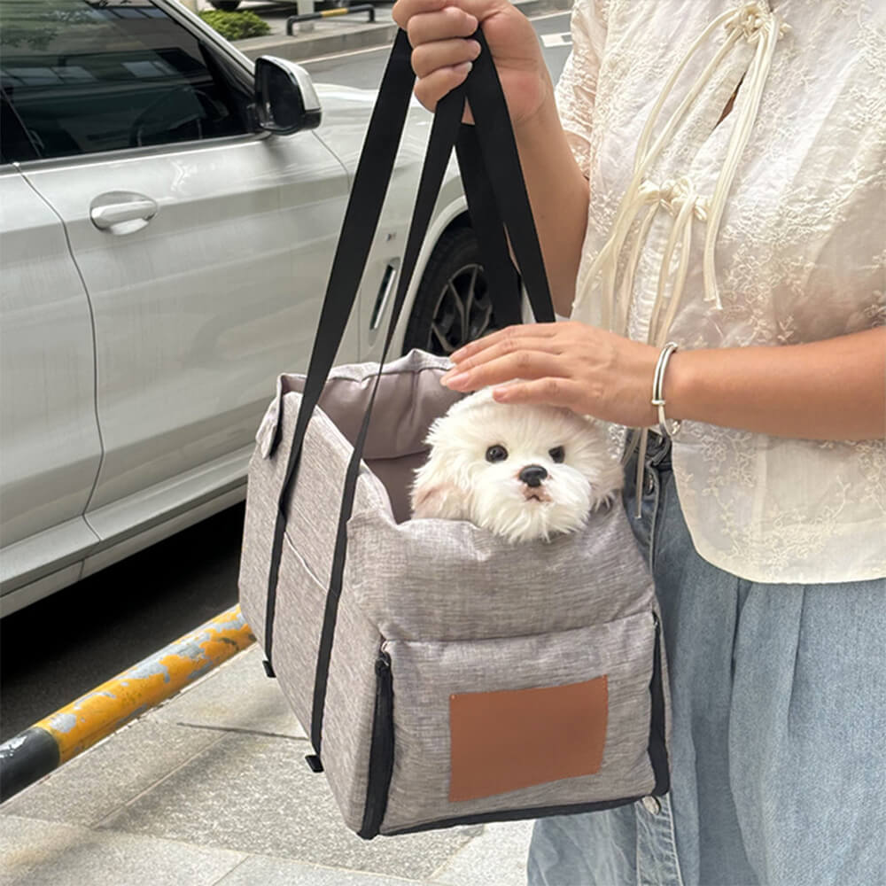 Non-Slip Detachable Contrast Color Cat & Dog Car Seat Bed