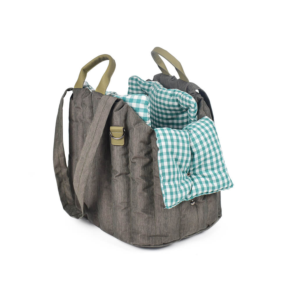Gingham Portable Soft Multi-Purpose Dog & Cat Carrier Bag