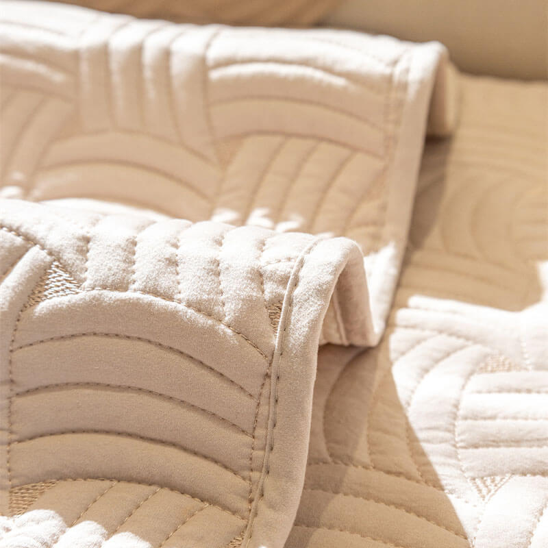 Capa de sofá secional acolchoada de algodão com padrão de tecelagem