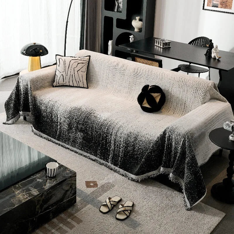 Modern Gradient Chenille Scratch-Resistant Throw Couch Cover