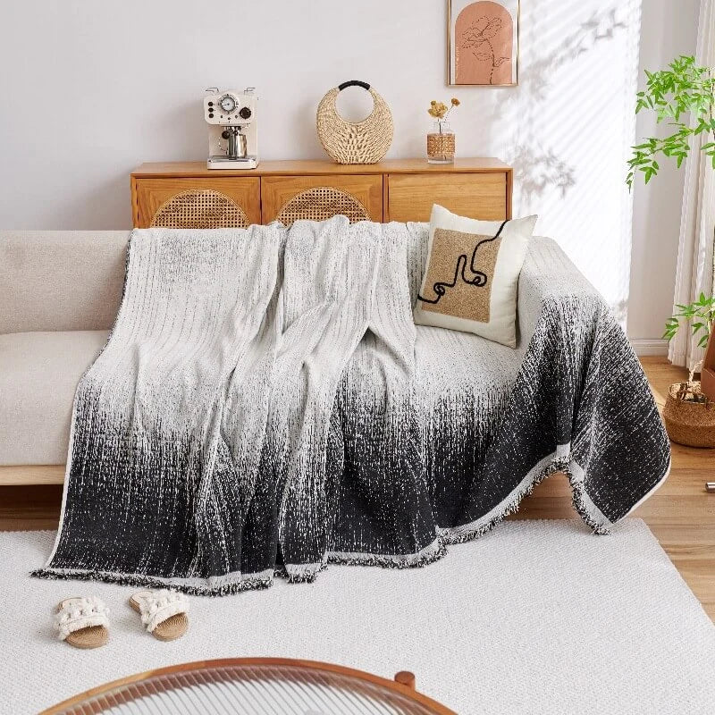 Modern Gradient Chenille Scratch-Resistant Throw Couch Cover