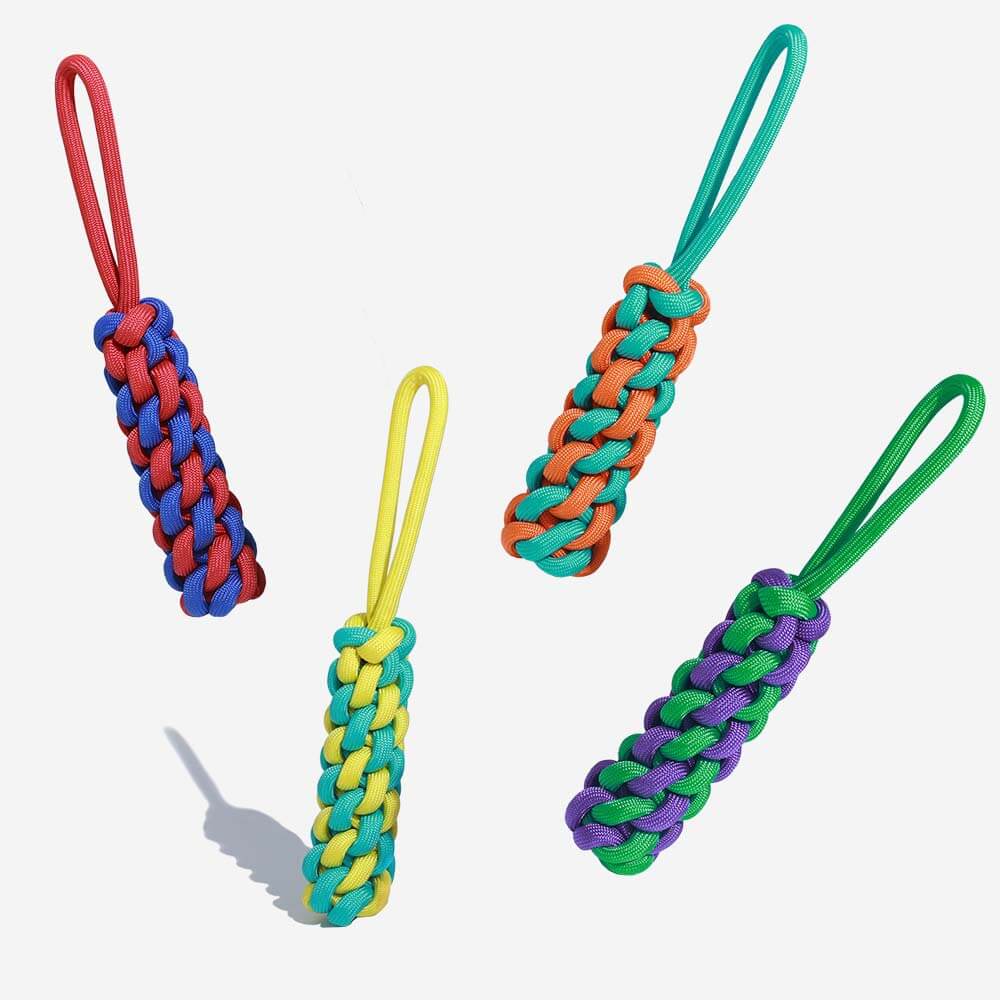 Braided Rope Stick Tug Dog Toy - Color Clash - FUNNYFUZZY