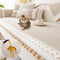 All-Season Water-resistant Anti-Scratch Soft Corduroy Couch Cover with Pom-Poms