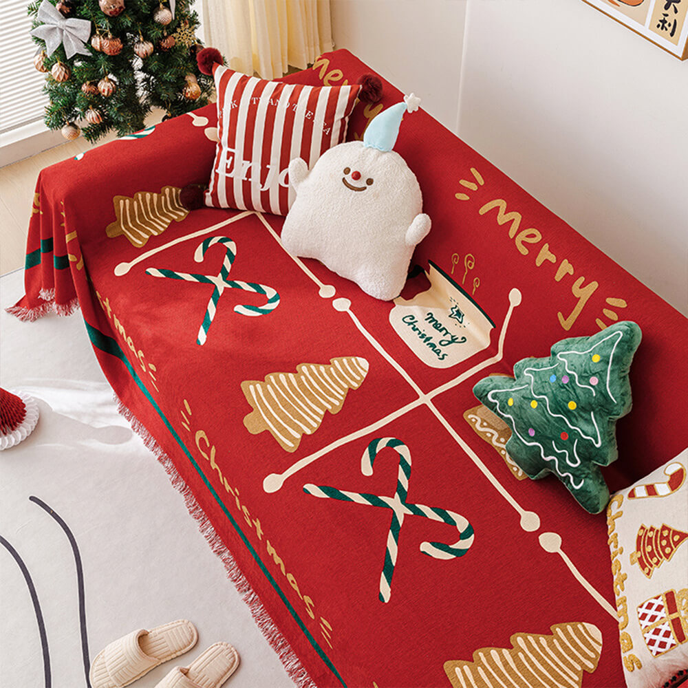 Christmas Red Waterproof Anti-Slip One-Piece Couch Cover