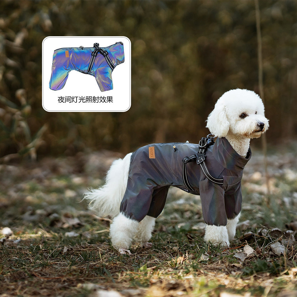 Waterproof Breathable Lightweight Rain Jacket Outdoor Dog Raincoat