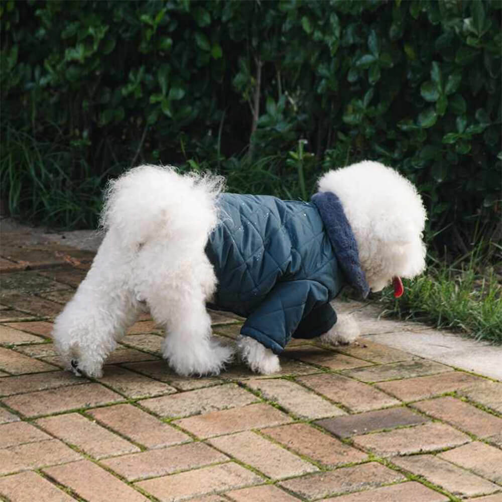 Cozy Warm Faux Fur Turtleneck Snap Fasteners Dog Coat