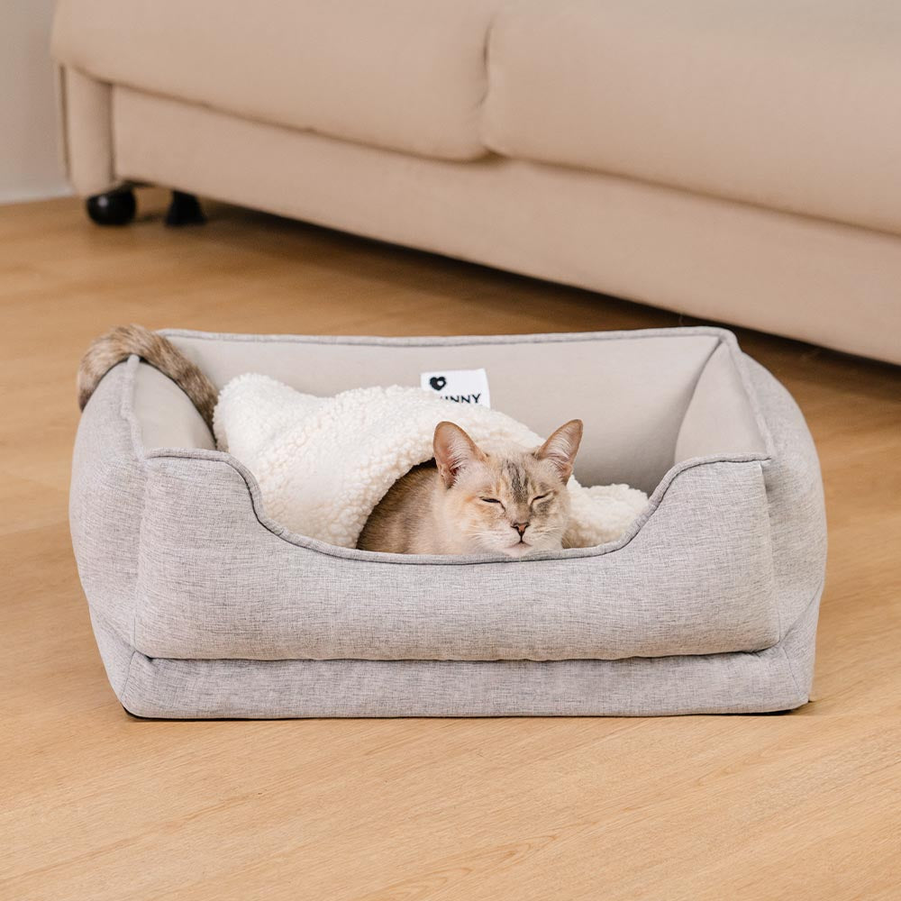 Washable Non-Slip Bolster Cat Bed - Cloudy Dream