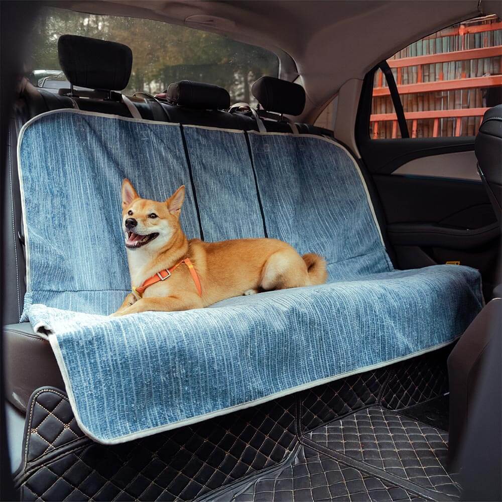 Waterproof Striped Chenille Pet Car Seat Protector Cover-Road Safer