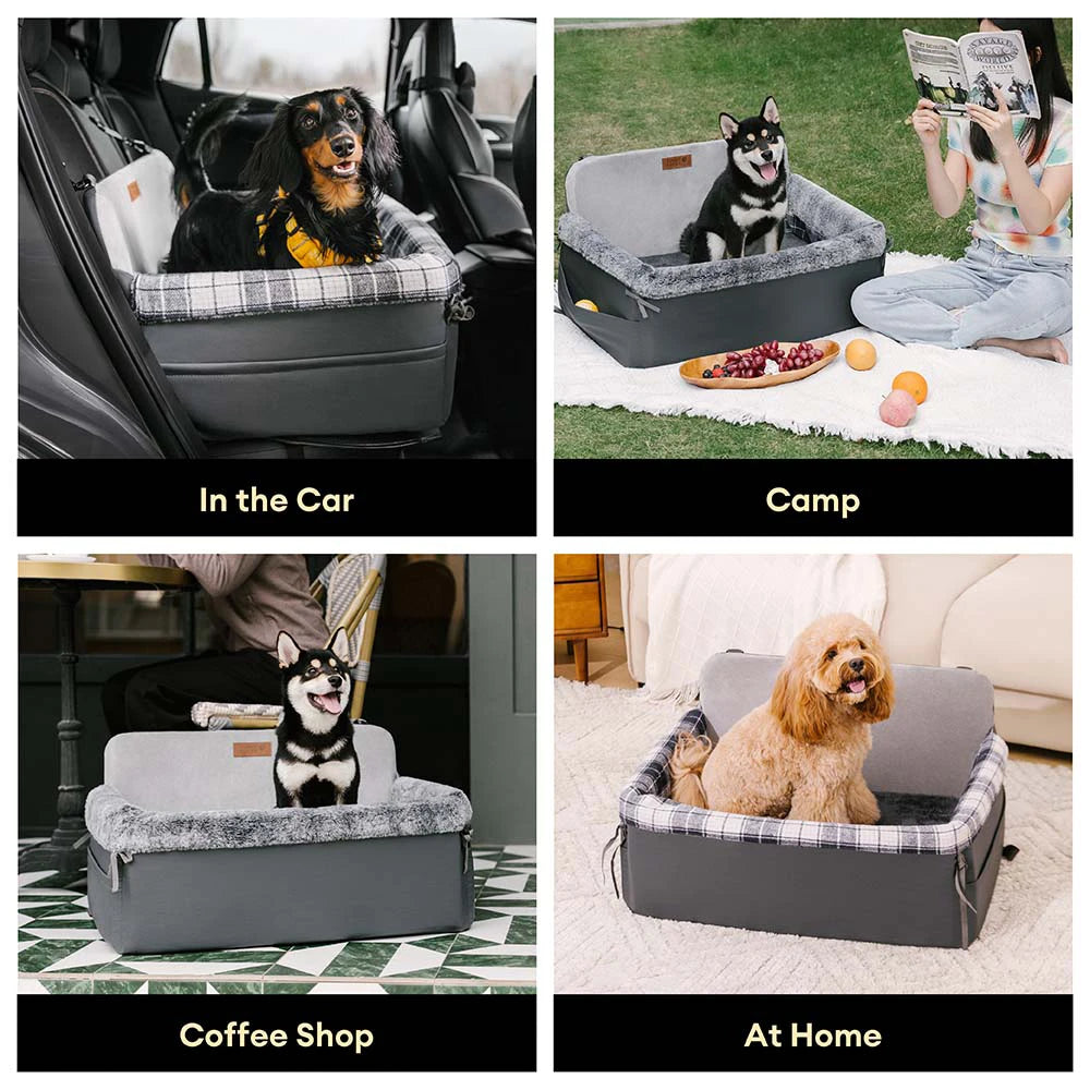 Travel Safety All-Season Bolster Dog Car Seat Bed - BaseCamp