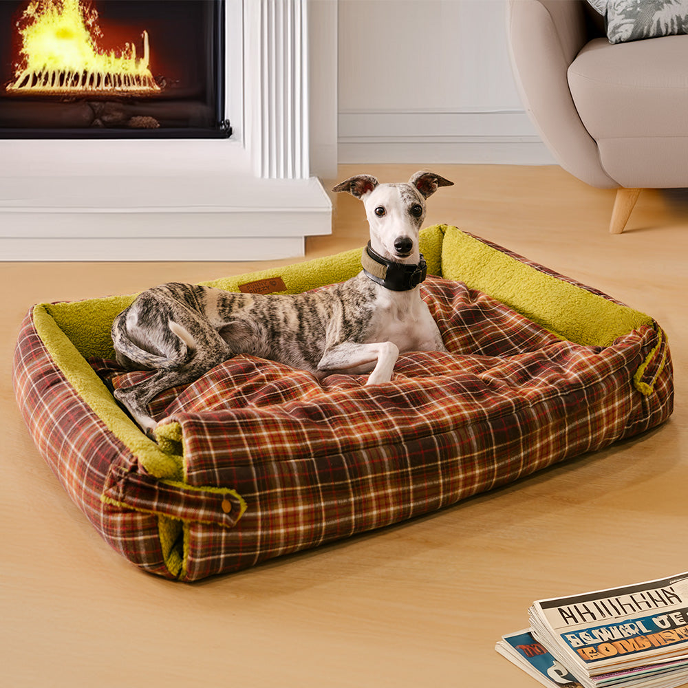 Large Cozy Dog Bed with Foldable Blanket Quilt