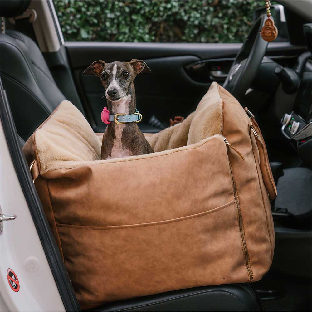 Large Fluffy Warmth Safe Non-Slip Dog Carrier Booster Car Seat- Ride and Rover