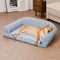 Fluffy Stripe Washable Orthopedic Dog & Cat Sofa Bed - Latte Nooki