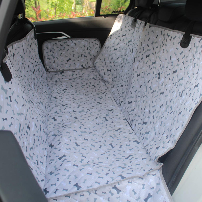 Bone Pattern Oxford Fabric Double Size Dog Car Seat Cover