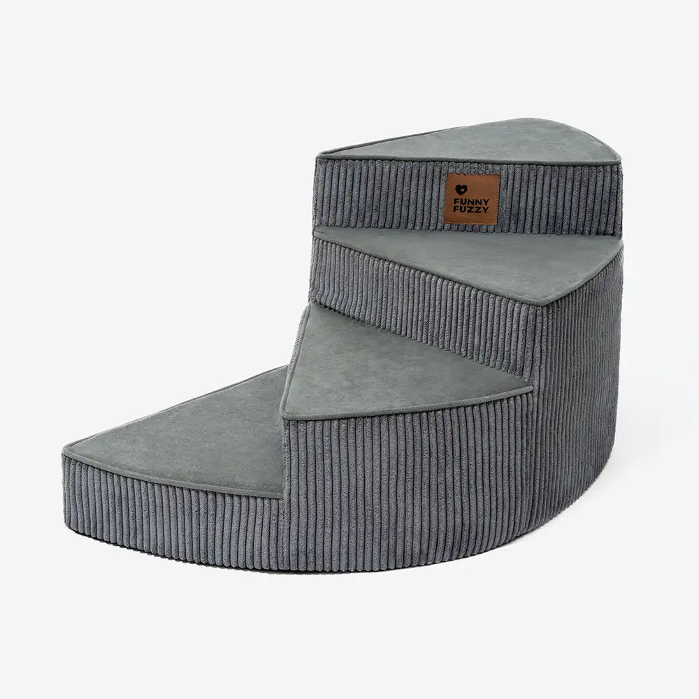 Cozy Corduroy Joint-Friendly Removable Spiral Pet Stairs - CreamyStep