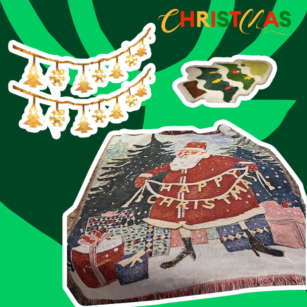 Christmas Throw Blanket - Gift Bundle 3pcs