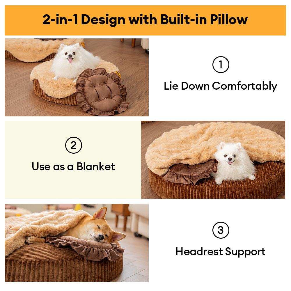 Fluffy Cake-Shaped Detachable Plush Orthopedic Pet Bed – DreamBake