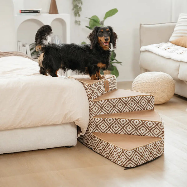 Boho Jacquard Anti-Slip Removable Sponge Spiral Pet Stairs – StepEase
