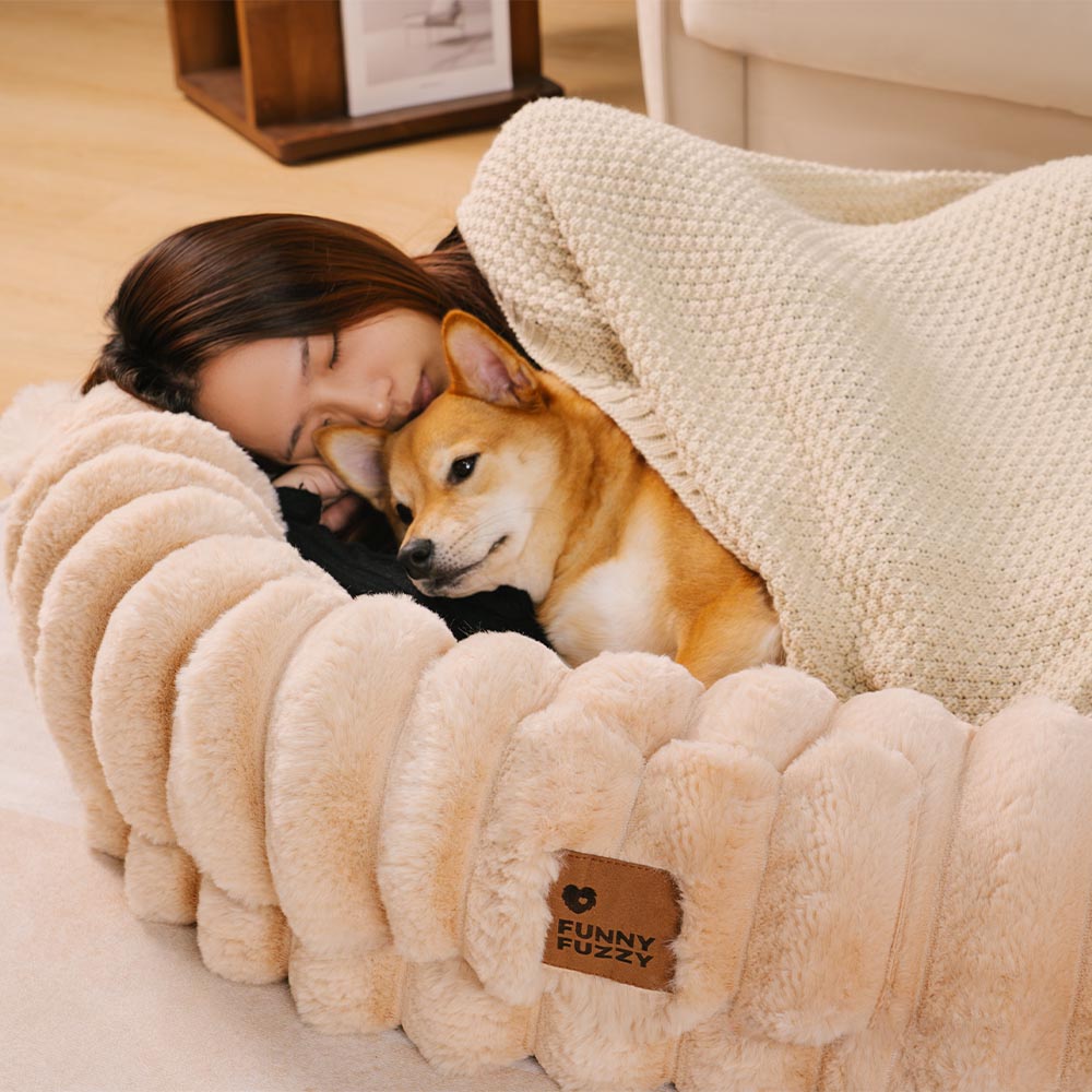 Creamy Plush Super Large Donut Human Dog Bed - Cuddle Cradle