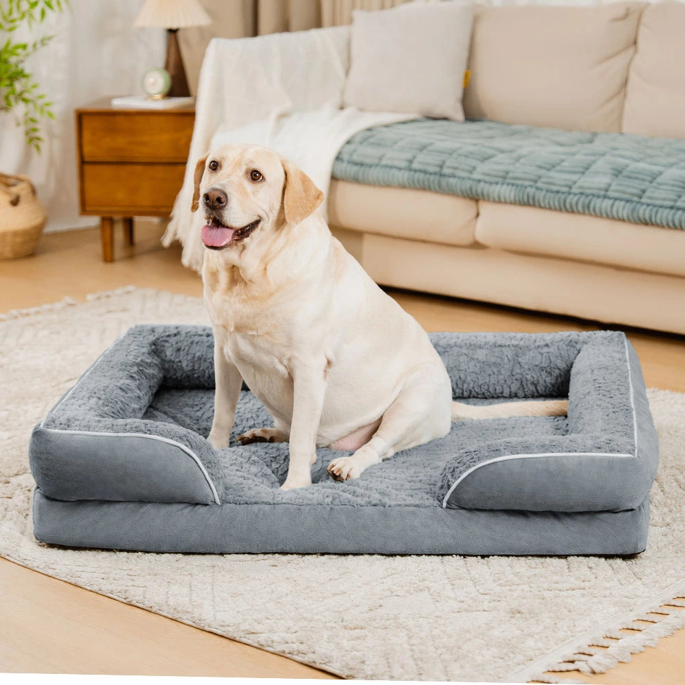Detachable Water-Repellent Full Surround Support Orthopedic Dog Bed