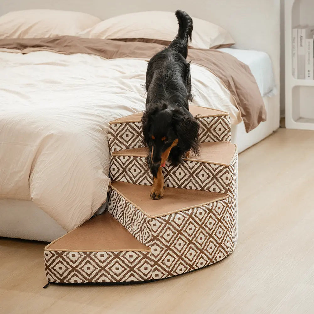 Boho Jacquard Anti-Slip Removable Sponge Spiral Pet Stairs – StepEase