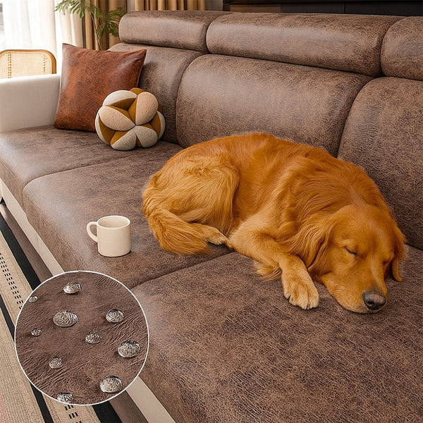 Vintage Waterproof Faux Leather Stretch Magic Couch Cover