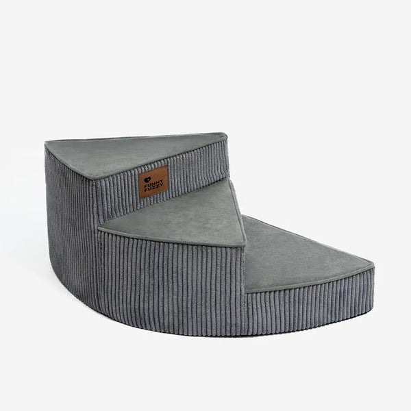 Cozy Corduroy Joint-Friendly Removable Spiral Pet Stairs - CreamyStep