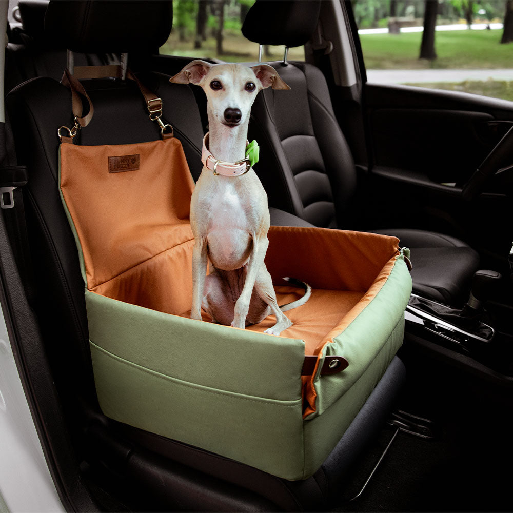 Elevated Faux Leather Deluxe Dog Car Seat Booster Bed - Urban Voyager