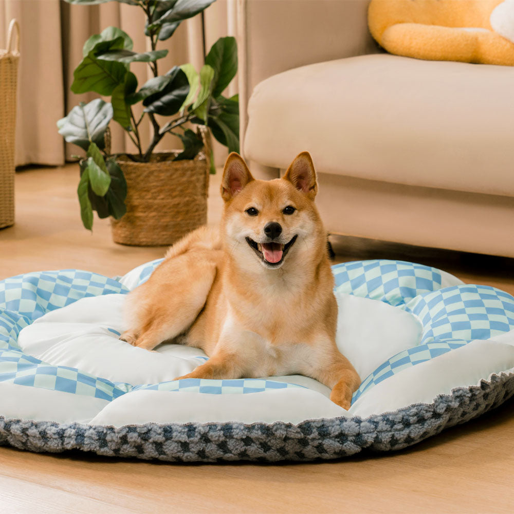 Dual-side Reversible Cooling Mat Round Dog Bed