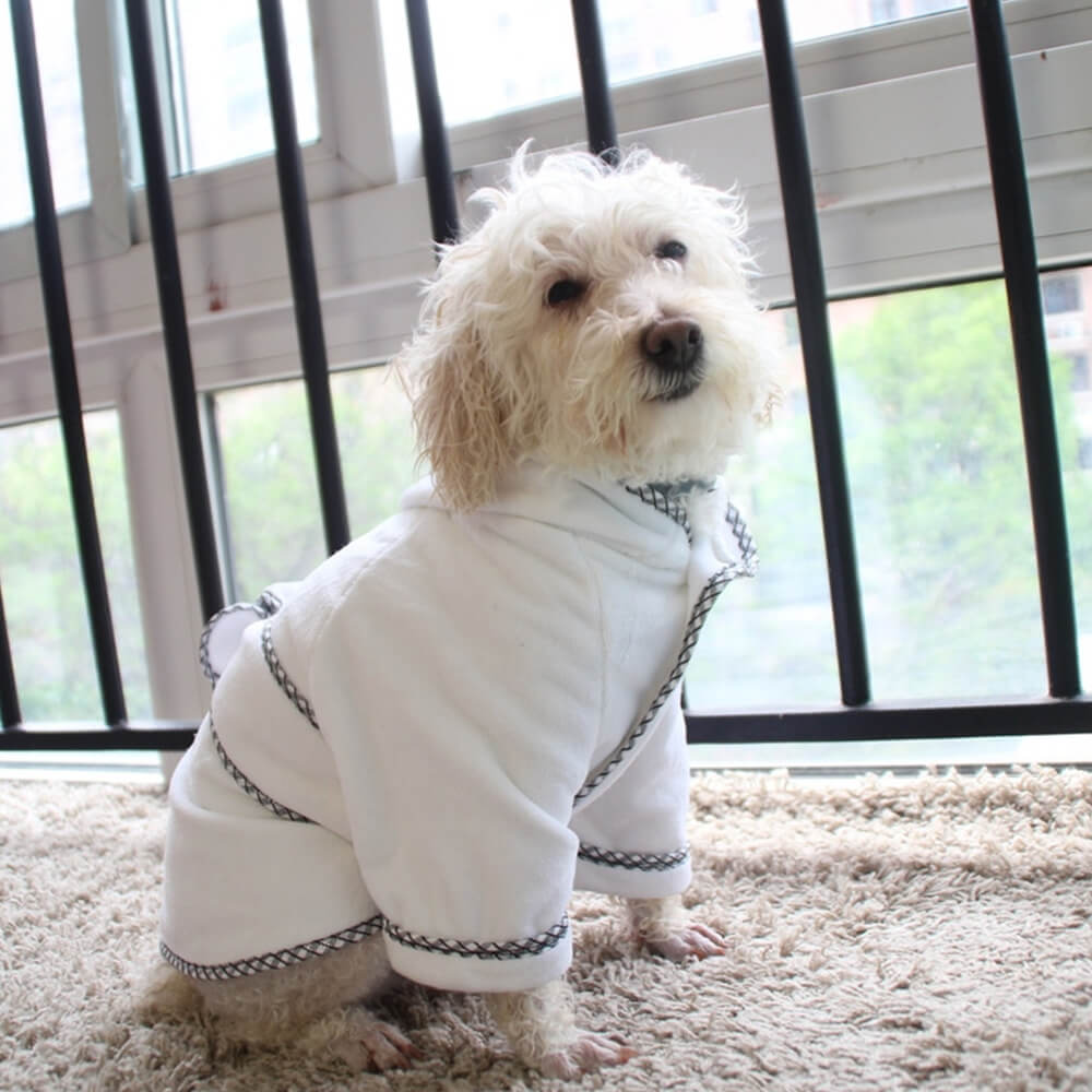 Microfiber Fast Drying Absorbent Dog Hooded Bathrobe Pajama