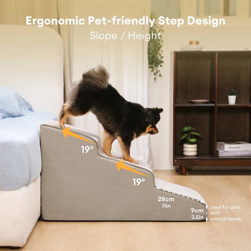 Chenille Extra Wide Non-Slip Removable Sponge Pet Stairs - SafeRamp