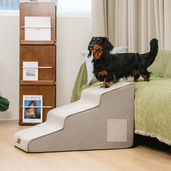 Chenille Extra Wide Non-Slip Removable Sponge Pet Stairs - SafeRamp