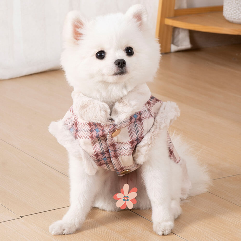 Plaid Fleece Pullover Dog Jacket - A Warm and Stylish Winter Jacket