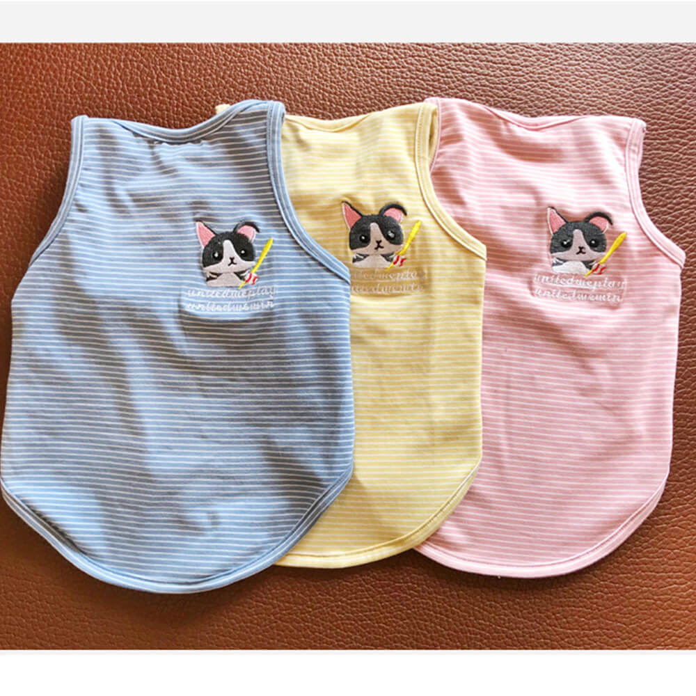 Pet Clothing Dog Parent-Child Outfit Striped Short Sleeve