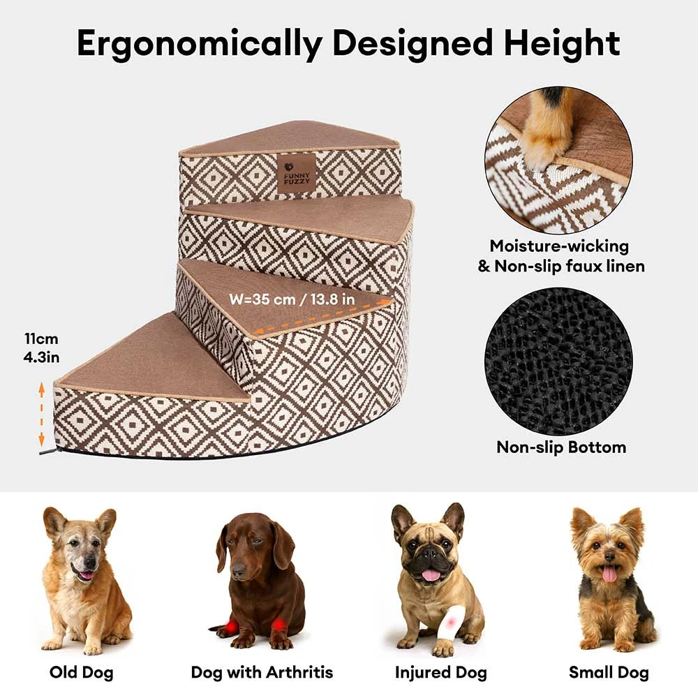 Boho Jacquard Anti-Slip Removable Sponge Spiral Pet Stairs – StepEase