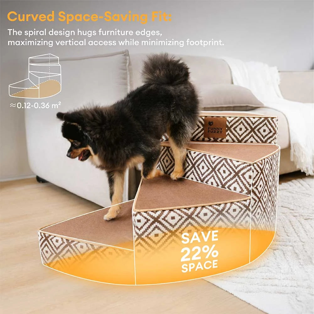 Boho Jacquard Anti-Slip Removable Sponge Spiral Pet Stairs – StepEase