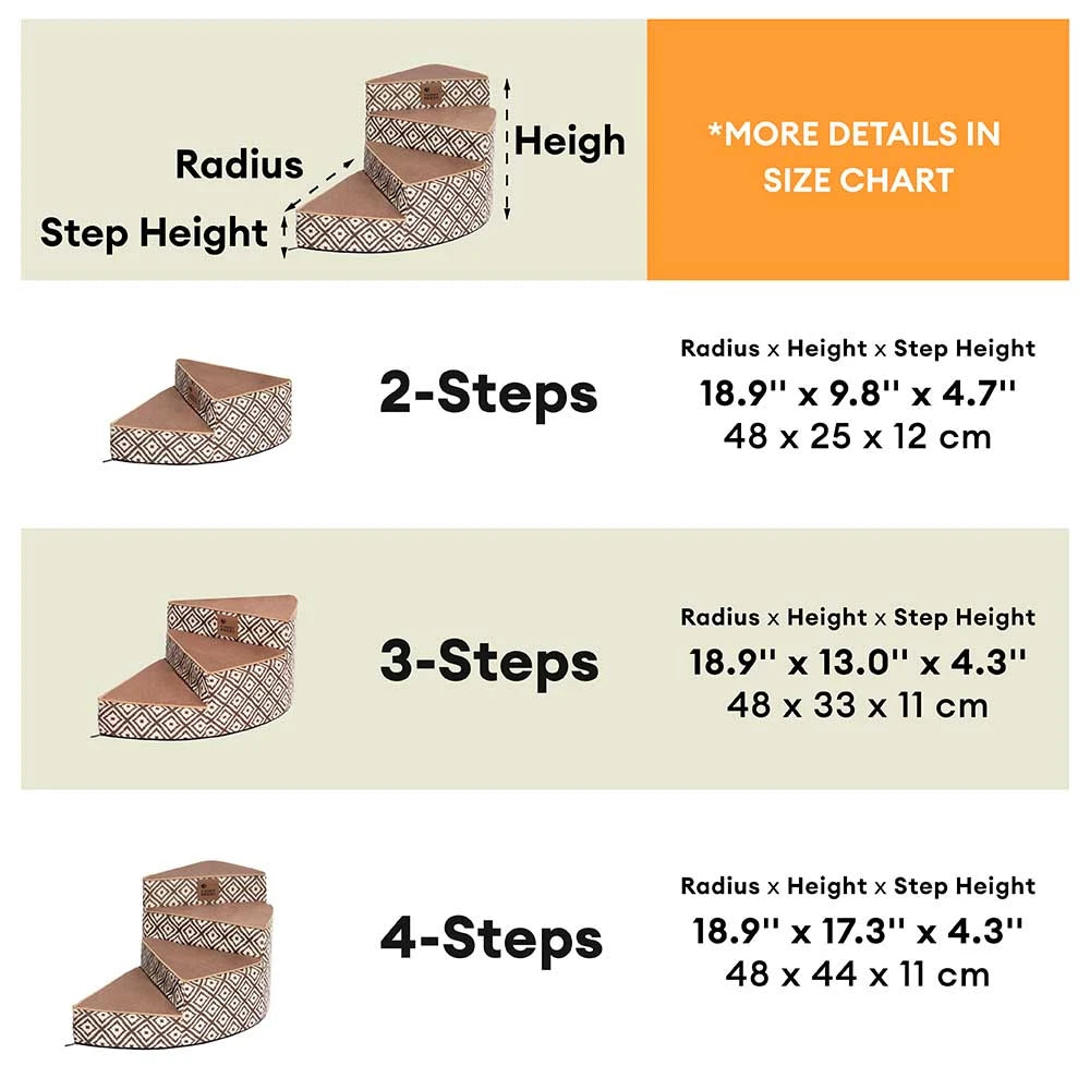 Boho Jacquard Anti-Slip Removable Sponge Spiral Pet Stairs – StepEase