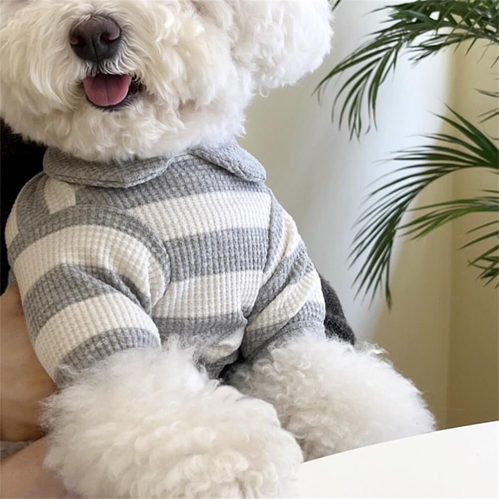 Stylish and Cozy Striped Dog Sweater - Perfect for Small Breeds