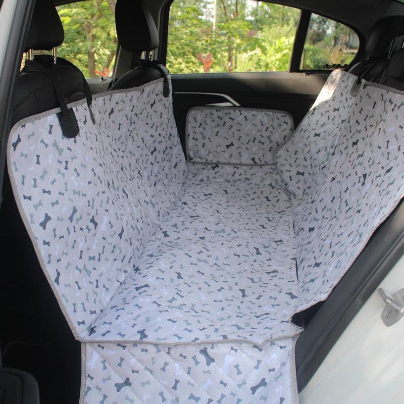 Bone Pattern Oxford Fabric Double Size Dog Car Seat Cover